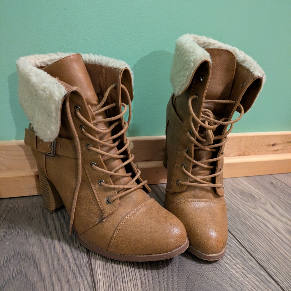 Charlotte Russe Suede Lace-Up Boots for Women
